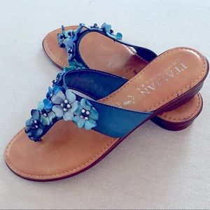 Italian Shoemakers Embellished Leather Sandals, W8